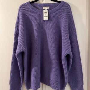 On 34th Women's 2X Lavender Crew Neck Knit Sweater NWT